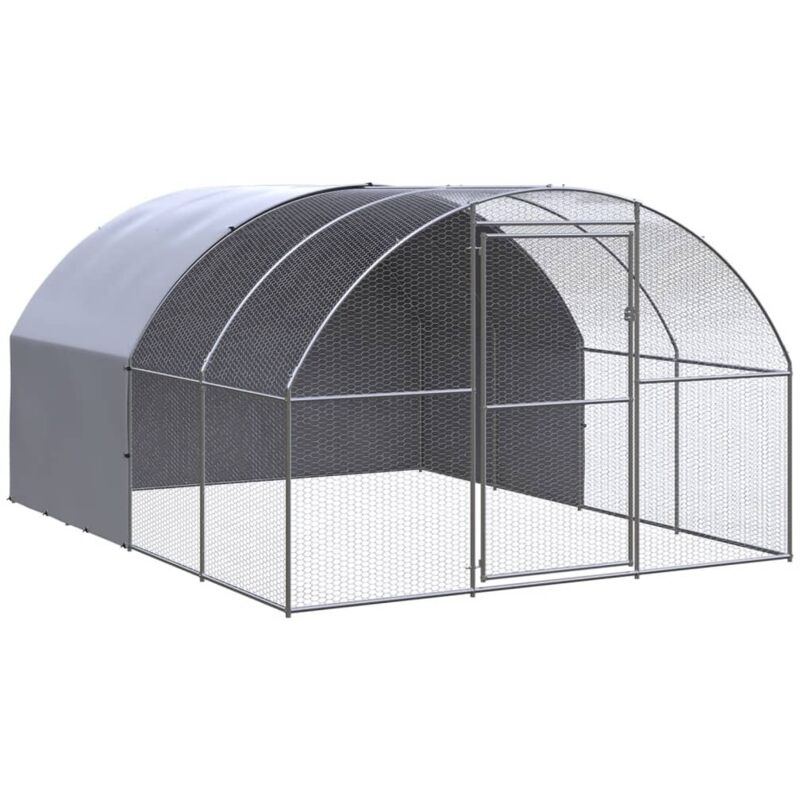 Outdoor Chicken Coop 3x4x2 M Galvanised Steel Vidaxl