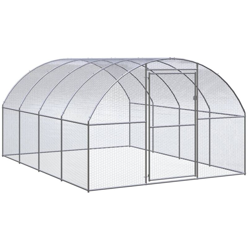Outdoor Chicken Coop 3x4x2 M Galvanised Steel Vidaxl