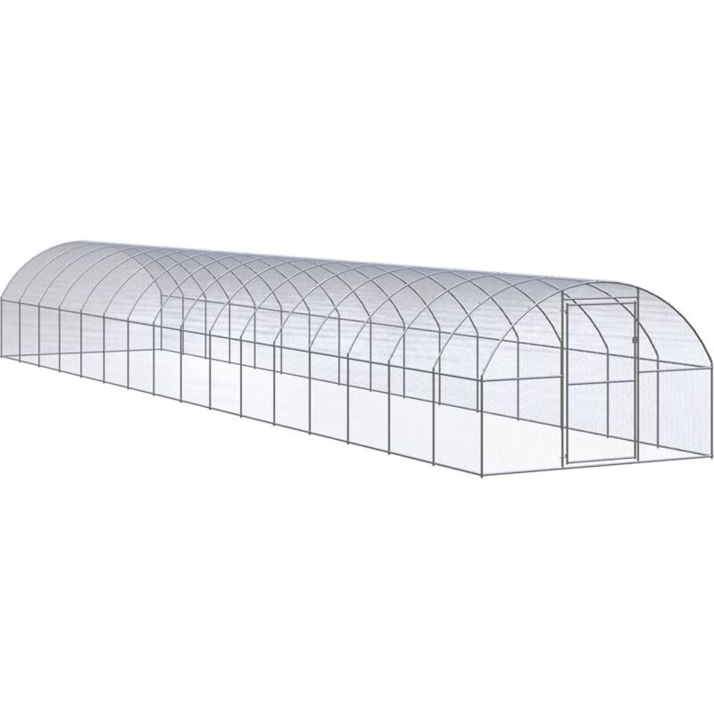 Vidaxl - Outdoor Chicken Coop 3x16x2 M Galvanised Steel