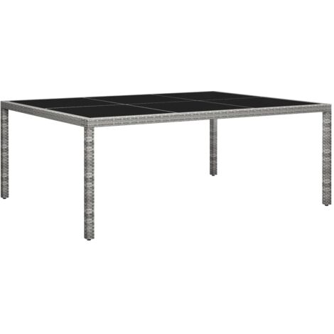 vidaXL Outdoor Dining Table Grey 200x150x74 cm Poly Rattan