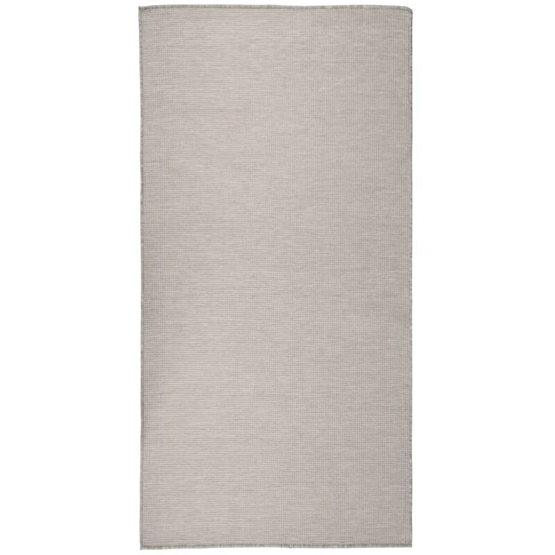 Outdoor Flatweave Rug 100x200 Cm Taupe Vidaxl