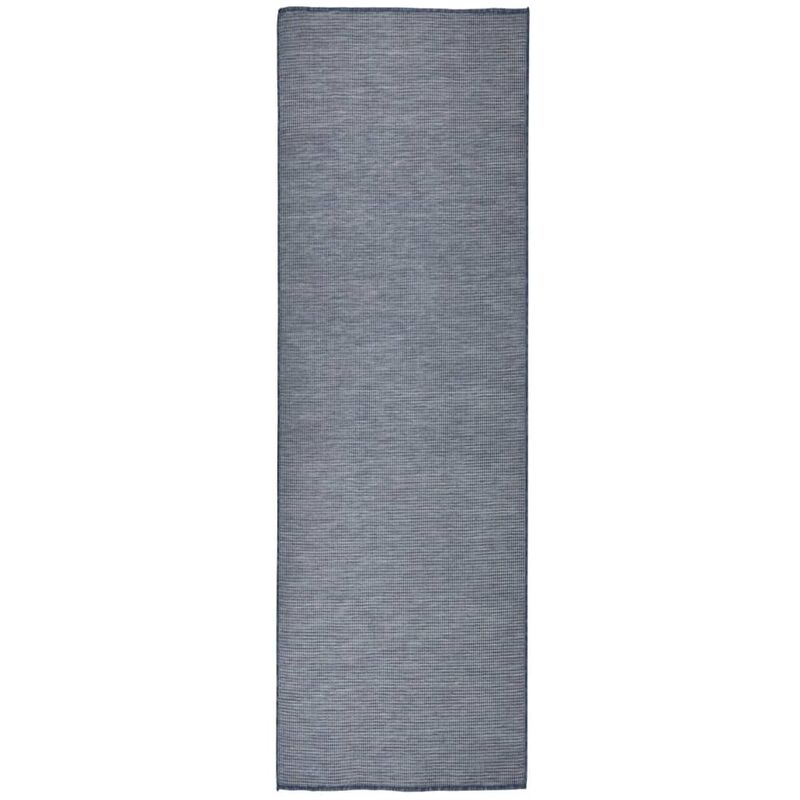 Outdoor Flatweave Rug 80x250 Cm Blue Vidaxl