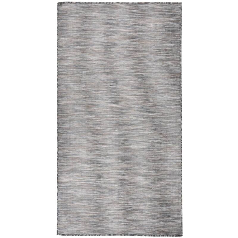 Outdoor Flatweave Rug 80x150 Cm Brown And Blue Vidaxl