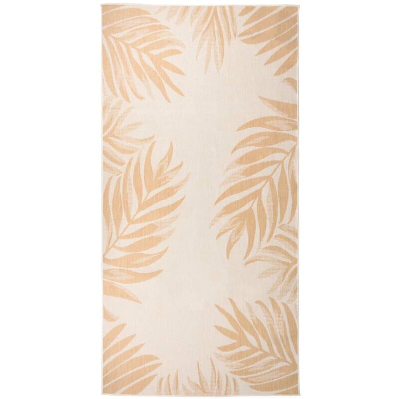 Outdoor Flatweave Rug 100x200 Cm Leaf Pattern Vidaxl