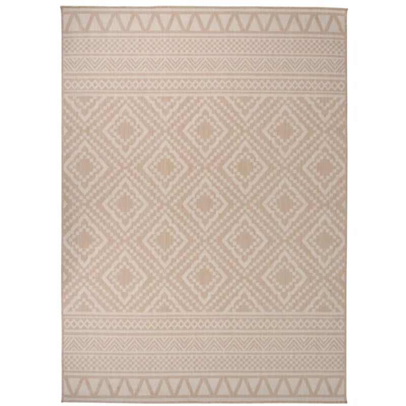 Outdoor Flatweave Rug 200x280 Cm Brown Stripes Vidaxl