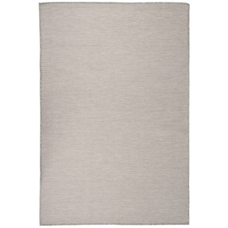 Outdoor Flatweave Rug 120x170 Cm Taupe Vidaxl