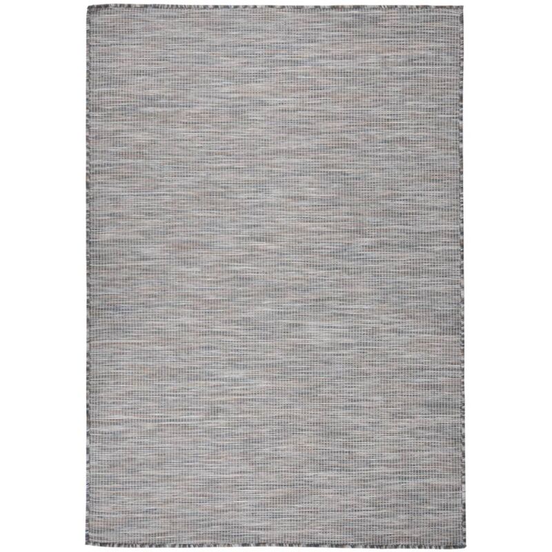 Outdoor Flatweave Rug 160x230 Cm Brown And Blue Vidaxl