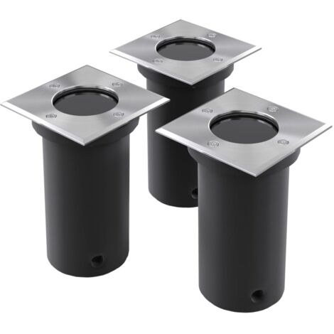 vidaXL Outdoor Ground Lights 3 pcs Square