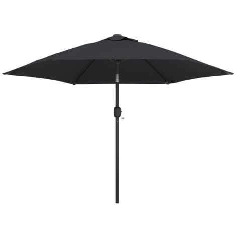 vidaXL Outdoor Parasol with LED Lights and Steel Pole 300 cm Azure - Blue