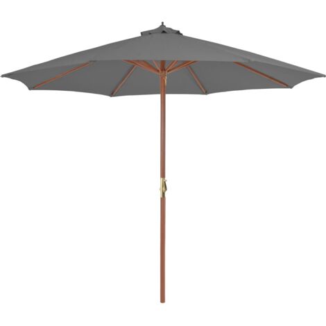main image of "vidaXL Outdoor Parasol with Wooden Pole 300 cm Bordeaux Red - Red"