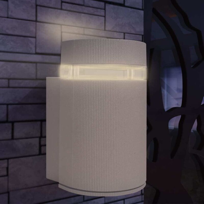 Outdoor Semi-Cylindrical Wall Sconce Grey Aluminium Vidaxl