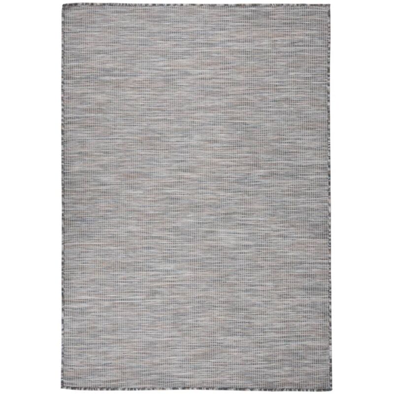 Outdoor-teppich Flachgewebe 160x230 Cm Braun Und Blau Vidaxl