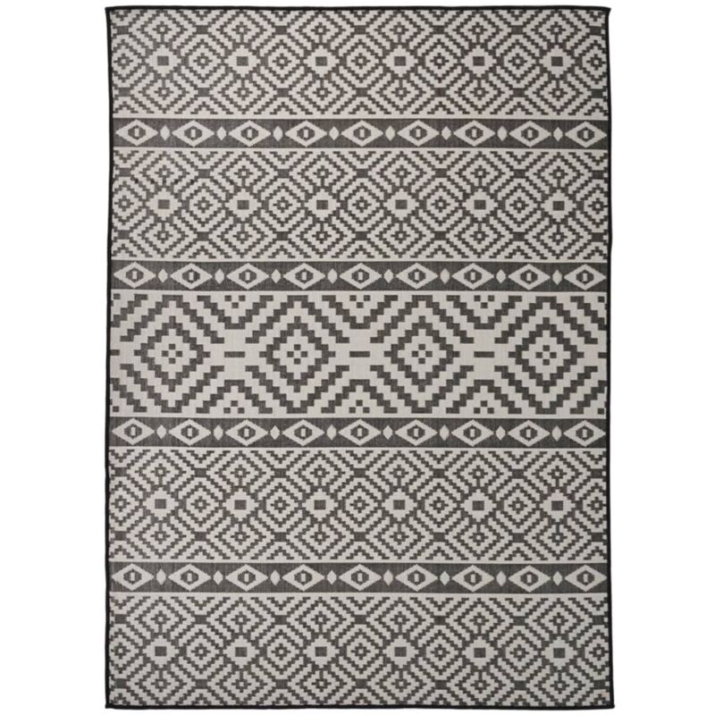 Outdoor-teppich Flachgewebe 200x280 Cm Schwarz Gestreift - Vidaxl