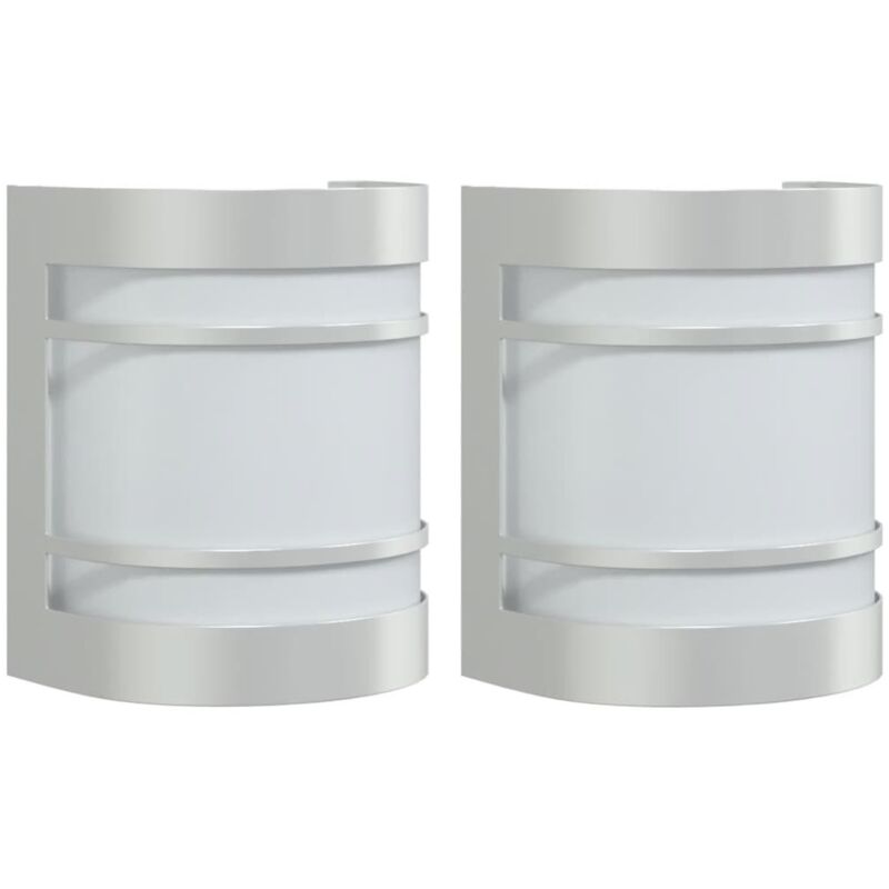 Outdoor Wall Lights 2pcs Silver Stainless Steel Vidaxl