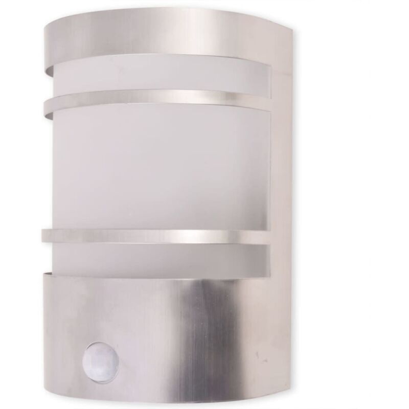 Outdoor Wall Light with Sensor Stainless Steel vidaXL