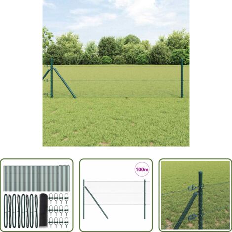 vidaXL Pali in acciaio -  Palo della recinzione Grigio 100 x 0,6 m (rete da 13 mm)