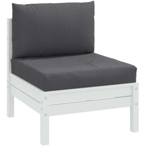 vidaXL Pallet Cushions 2 pcs Melange Anthracite Fabric