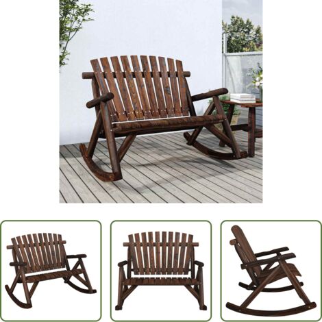 vidaXL Panca Adirondack - Panca Dondolo Giardino 2Posti 123x96x102cm Massello Abete Rosso