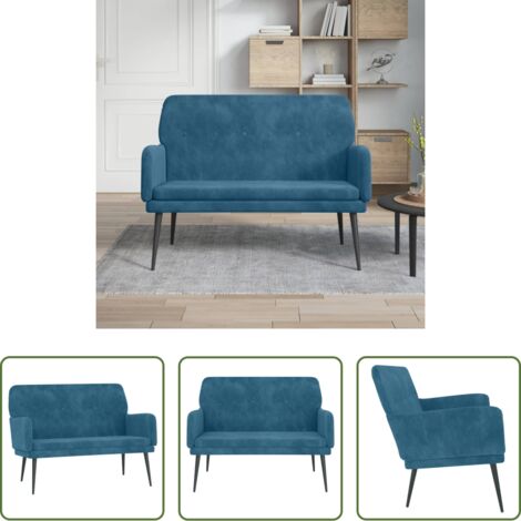 vidaXL Panca blu -  Panca Blu 108x79x79 cm in Velluto