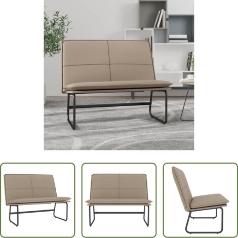 vidaXL Panca con schienale imbottito -  Panca Cappuccino 100x75x76 cm in Similpelle