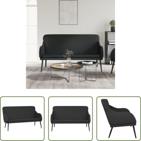 vidaXL Panca con schienale imbottito -  Panca Nera 110x76x80 cm in Similpelle