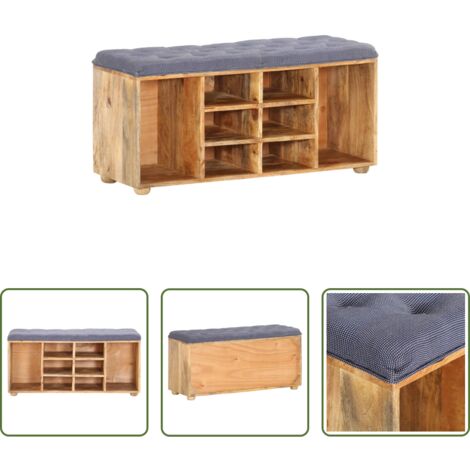 vidaXL Panca con scomparti -  Panca da Ingresso 100x35x47 cm in Legno Massello di Mango