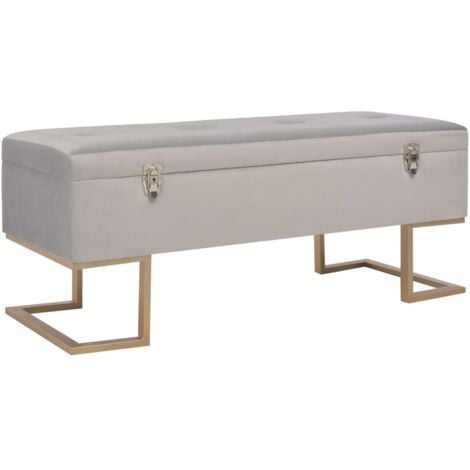 vidaXL Panca con Vano Portaoggetti 105 cm Grigio in Velluto