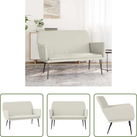 vidaXL Panca crema -  Panca Crema 108x79x79 cm in Velluto