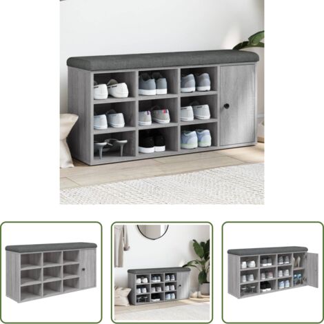 vidaXL Panca da corridoio -  Panca Porta Scarpe Grigio Sonoma 102x32x50 cm Legno Multistrato