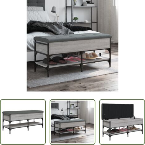 vidaXL Panca da corridoio -  Panca Porta Scarpe Grigio Sonoma 102x42x45 cm Legno Multistrato