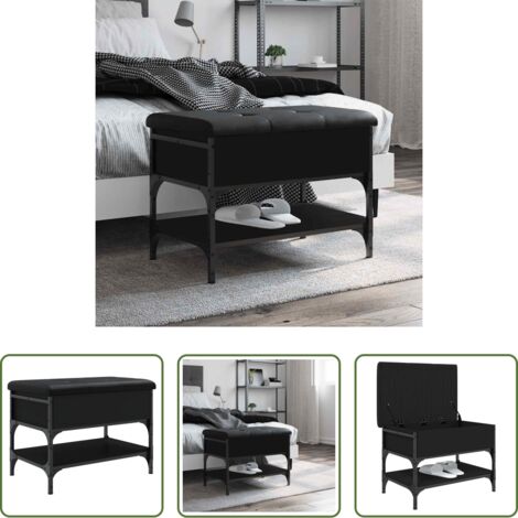 vidaXL Panca da corridoio -  Panca Porta Scarpe Nera 62x42x45 cm in Legno Multistrato