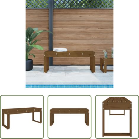vidaXL Panca da esterno -  Panca da Giardino Ambra 110x38x45 cm Legno Massello di Pino