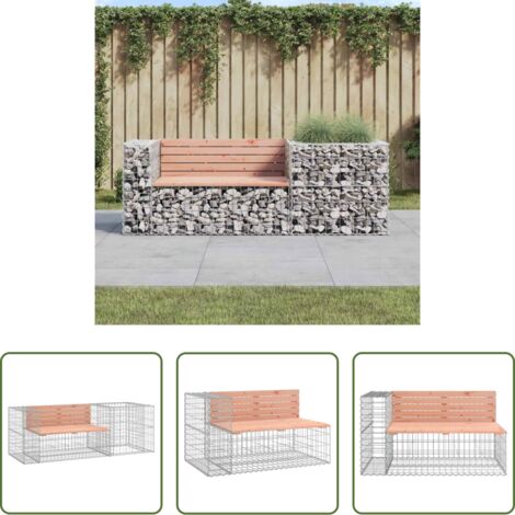 vidaXL Panca da esterno -  Panca da Giardino con Cesto Gabbione Legno Massello di Douglas