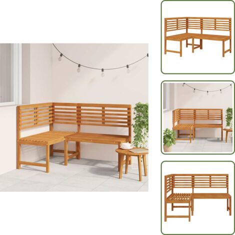 - vidaXL Panca da Giardino ad Angolo 140 cm Legno Massello Acacia -
