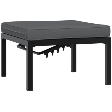 vidaXL Panca da Giardino con Cuscini Nera in Alluminio