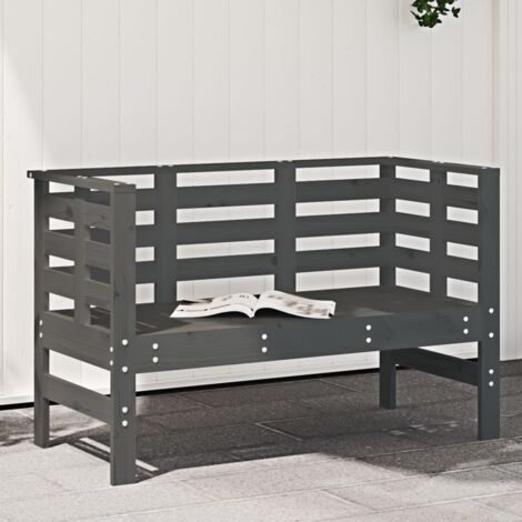 vidaXL Panca da Giardino Grigia 111,5x53x71 cm Legno Massello di Pino