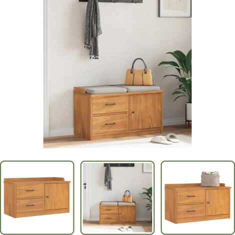 vidaXL Panca da ingresso con cassetti -  Panca da Corridoio SANDNES 87x40x50 cm Legno Massello di Pino