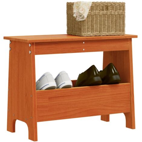 vidaXL Panca da Ingresso Marrone Cera 60x28x45 cm Legno Massello Pino