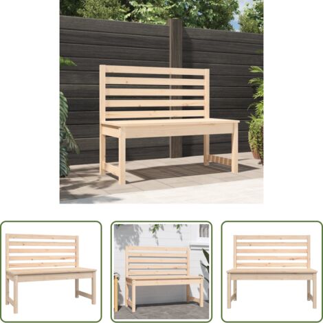 vidaXL Panca da patio -  Panca da Giardino 109 cm in Legno Massello di Pino