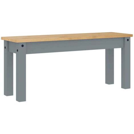 vidaXL Panca da Pranzo Panama Grigia 105x30x45 cm Legno Massello Pino
