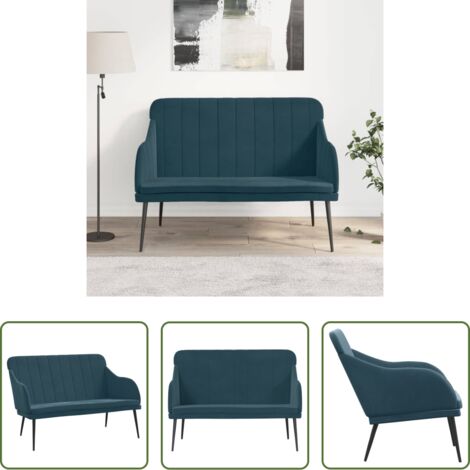 vidaXL Panca da salotto -  Panca Blu 110x76x80 cm in Velluto
