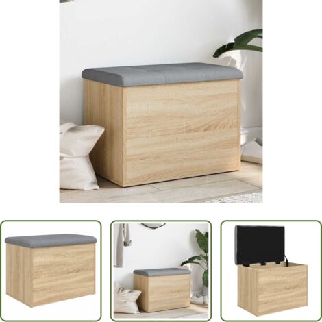 vidaXL Panca da soggiorno -  Panca Contenitore Rovere Sonoma 62x42x45 cm Legno Agglomerato