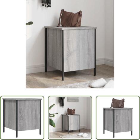 vidaXL Panca da soggiorno -  Panca Portaoggetti Grigio Sonoma 40x42,5x50cm Legno Multistrato