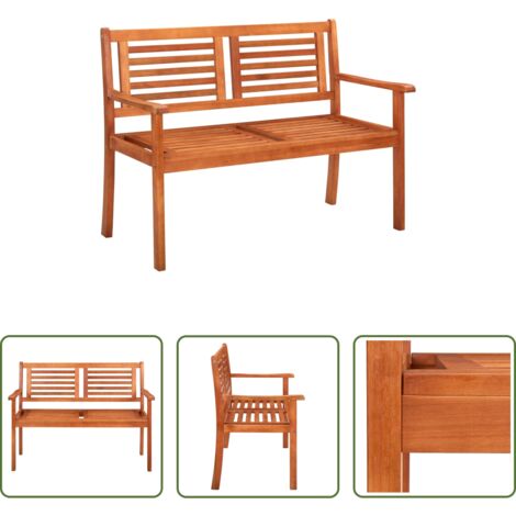 vidaXL Panca da terrazzo -  Panchina da Giardino 2 Posti 120 cm Legno Massello di Eucalipto