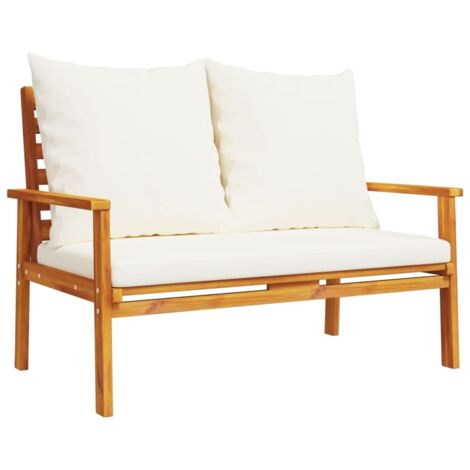 vidaXL Panca Divano da Giardino 120 cm Cuscini Legno Massello Acacia