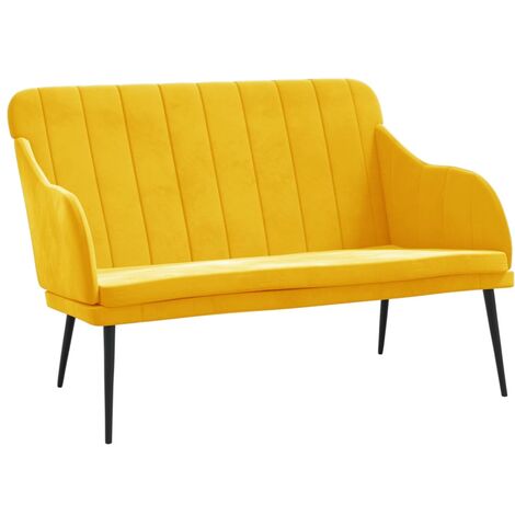 vidaXL Panca Gialla 110x76x80 cm in Velluto