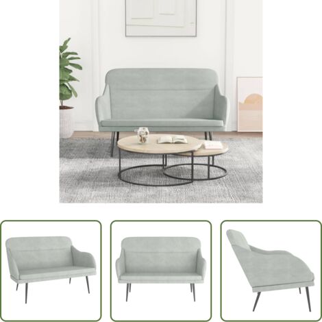 vidaXL Panca grigia -  Panca Grigio Chiaro 110x76x80 cm in Velluto