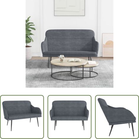 vidaXL Panca grigio scuro -  Panca Grigio Scuro 110x76x80 cm in Velluto