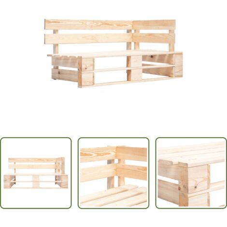 vidaXL Panca in legno - Panca Angolare da Giardino su Pallet in Legno