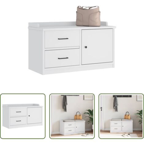 vidaXL Panca in legno -  Panca da Corridoio SANDNES Bianca 87x40x50 cm in Legno di Pino